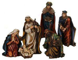 11.5 Inch Resin Nativity Scene 6 Piece Figurine Set