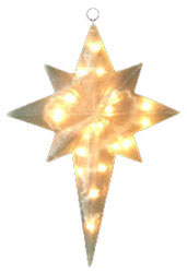 Hanging Giant Frost Lighted Star of Bethlehem Holiday Lawn Decorations