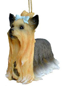 Hot Diggity Dog Yorkshire Terrier Doggie Christmas Tree Ornament with Guardian Pet Medal For Sale Now