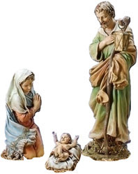 27 Inch Chapel Holy Family 3 Piece Nativity Figurines Decoration