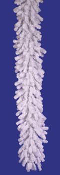 9 ft x 16" Crystal White Fir Garland With LED lights