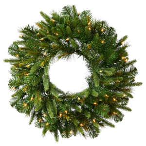 36" Cashmere Pine Wreath with Lights 