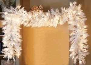 9 ft x 20" Crystal White Christmas Garland Decorations
