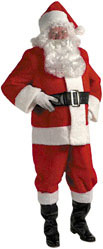 Complete Red Plush Santa Claus Outfits