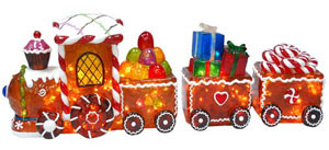 Illuminated Gingerbread Train Christmas Decoration