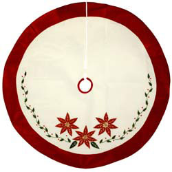 Purchase Poinsettia Holiday Christmas Tree Skirts Online Now!