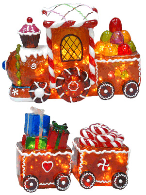 Shop Online For An Illuminated Gingerbread Train Christmas Outdoor Decoration Now!