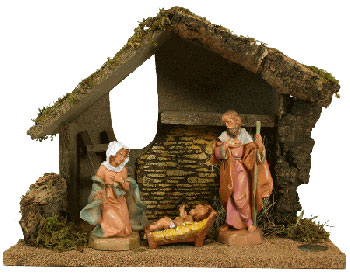 3 Piece Holy Family Christmas Nativity Set with Stable For Sale Online