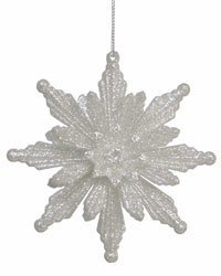 Buy Glittery Silver Snowflake Ornaments Online