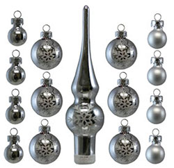 Silver Ball Ornaments Tree Trimming Kit For Sale